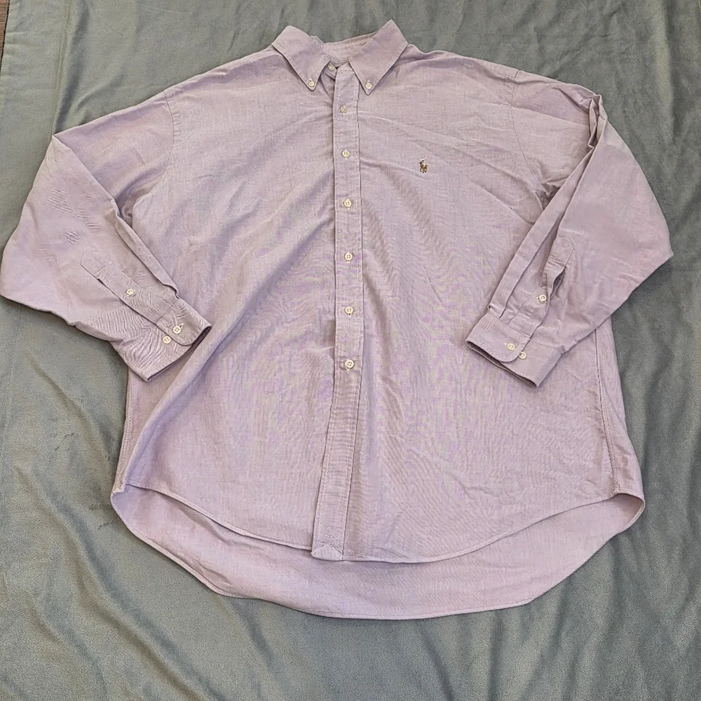 Ralph Lauren Shirt Mens Light Purple XXL Classic Button Down Long Sleeve 17.5 34